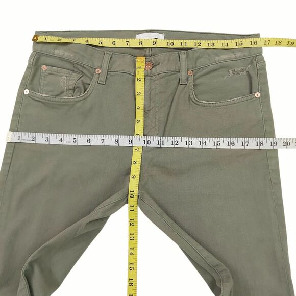 7 For All Mankind Jeans Womens 29 Green Slim Straight Stretch High Rise Denim - Picture 10 of 11